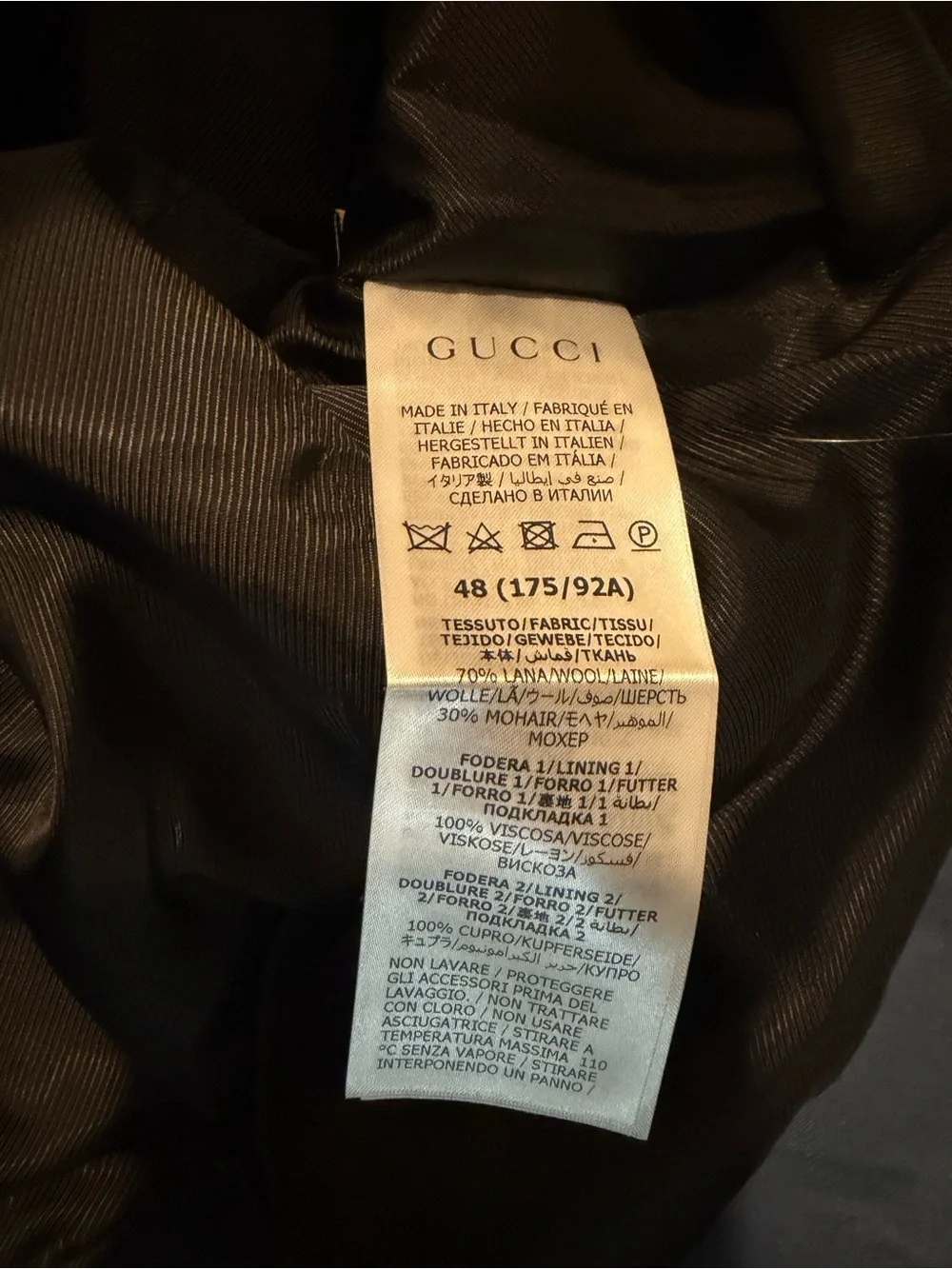 Gucci Men's black cotton & Satin-Trim Vest,NWT,SZ48